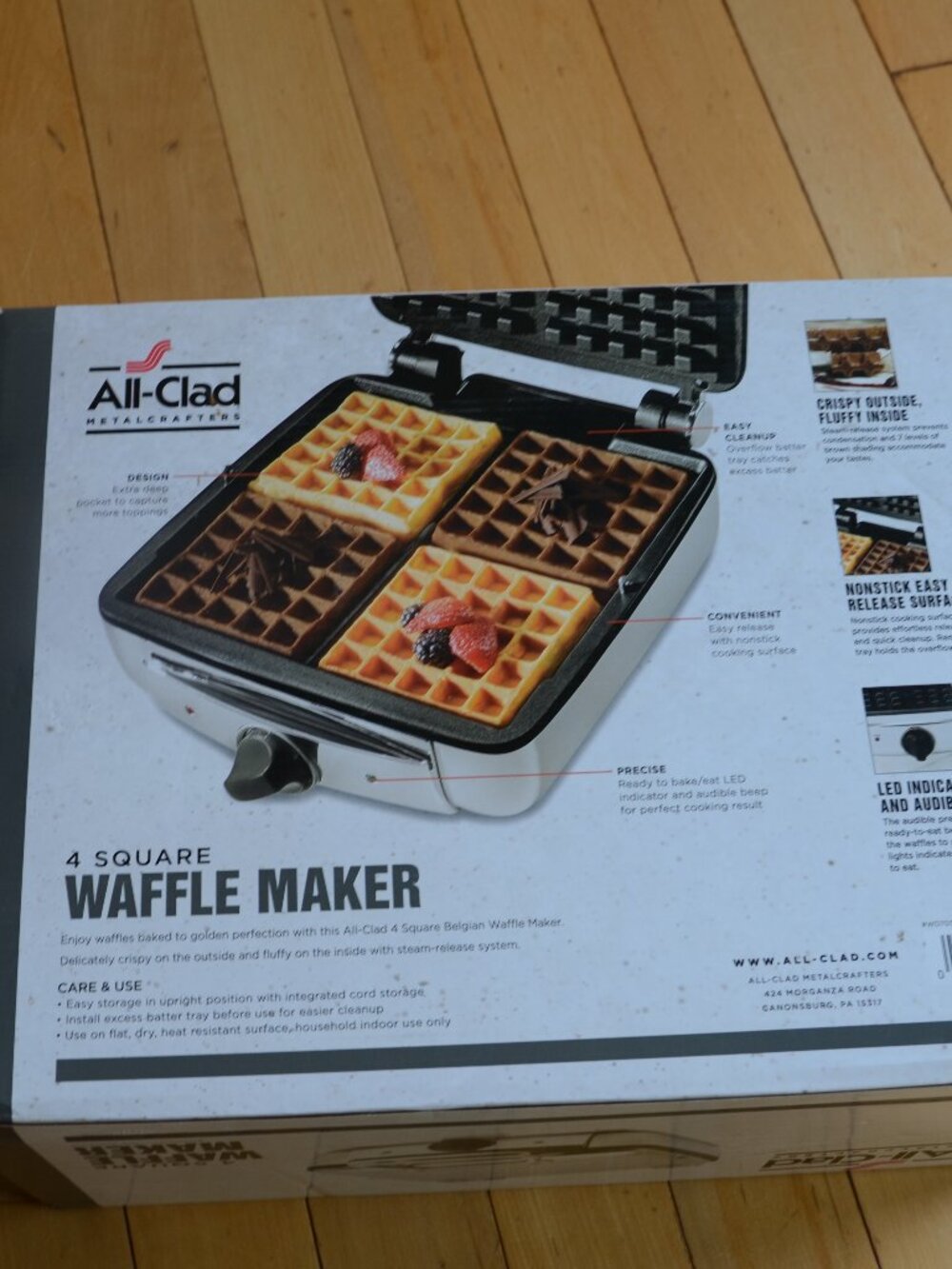 All-Clad Gourmet Stainless Steel Belgian Waffle Maker, 4 Slice